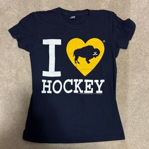 American Apparel Navy 'I Love Hockey' Kids T-Shirt